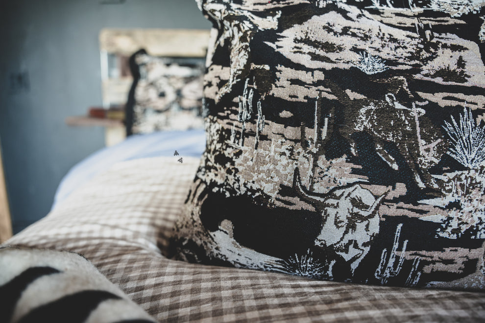 Western scene pillow case