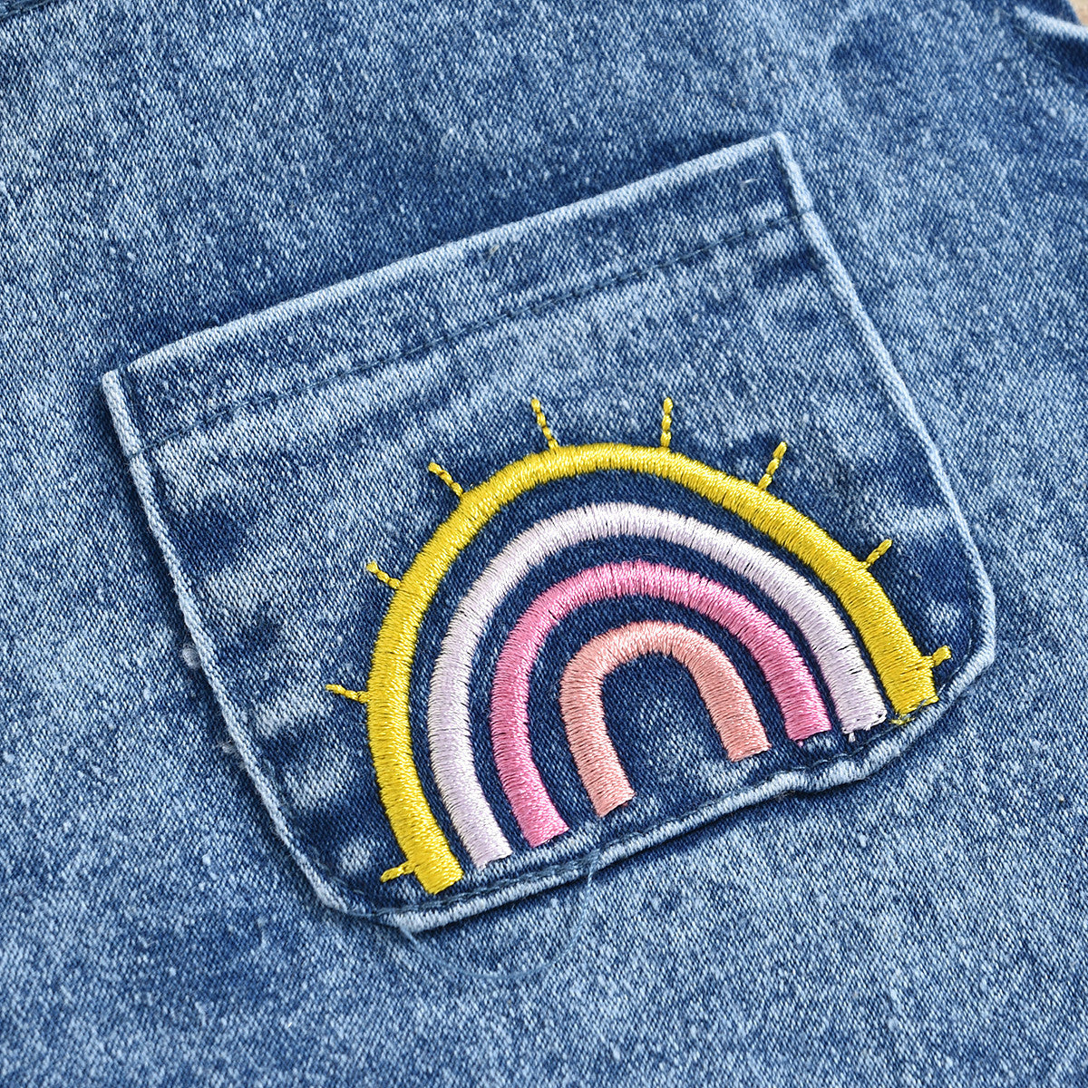 Rainbow Denim Romper