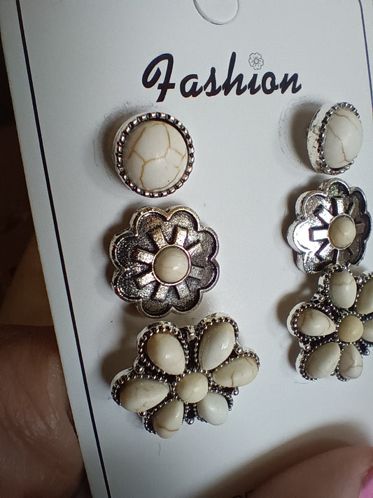 White Turquoise Style Earrings