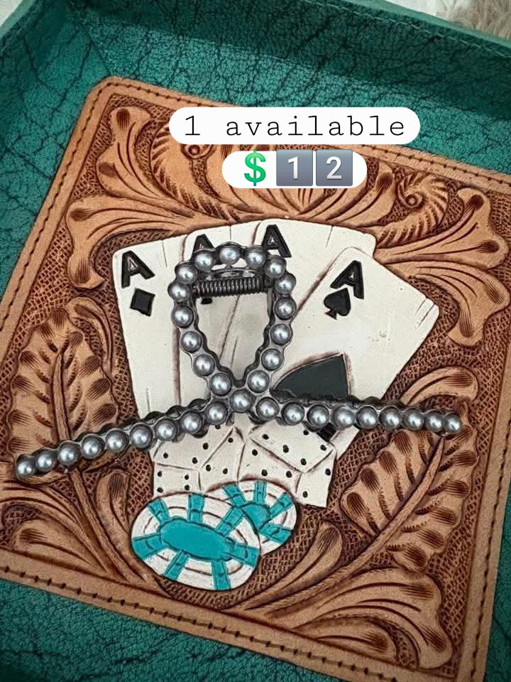 Large metal pearl clip