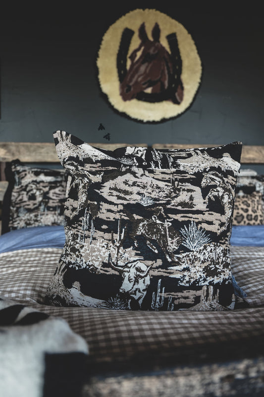 Western scene pillow case