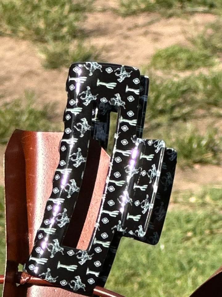 Large printed claw clips