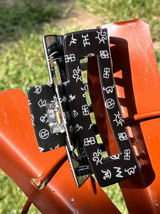 Large printed claw clips