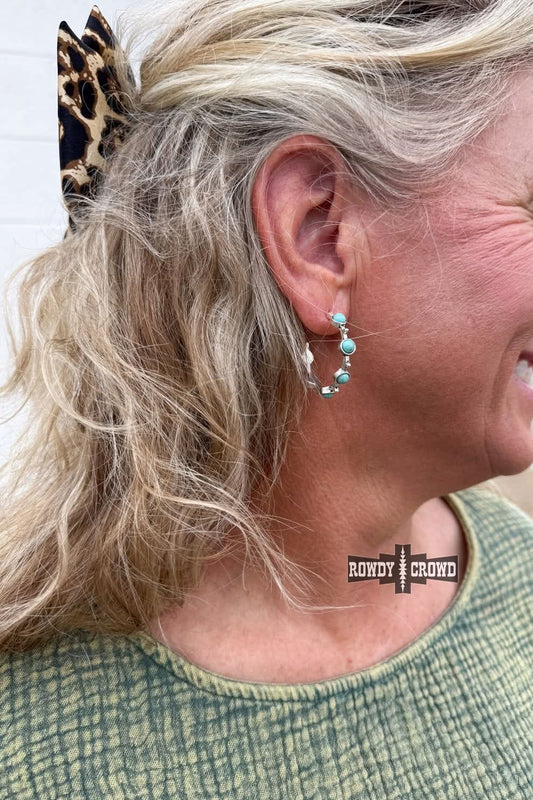 Turquoise style hoops
